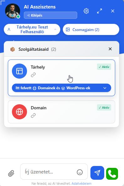 Tárhely kiválasztása